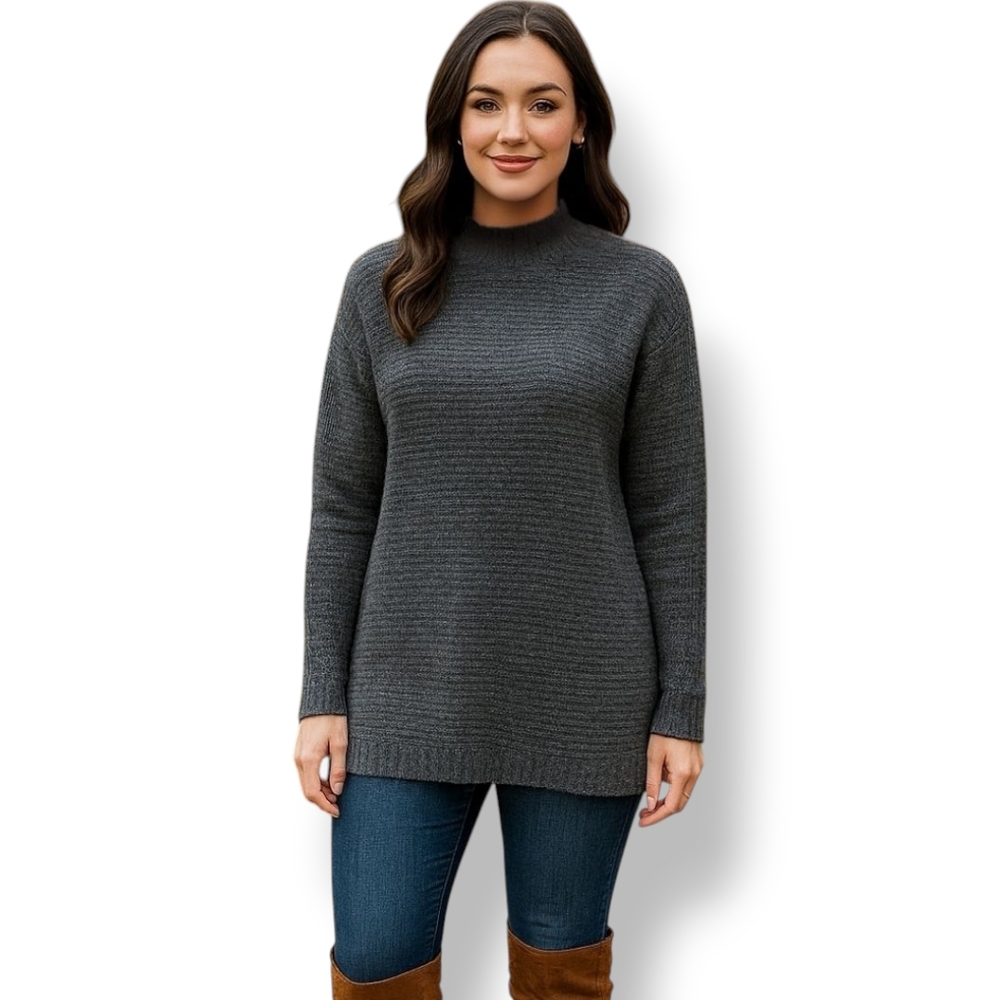 Bartolini Cashmere Merino Blend Charcoal Sweater - Made in Italy